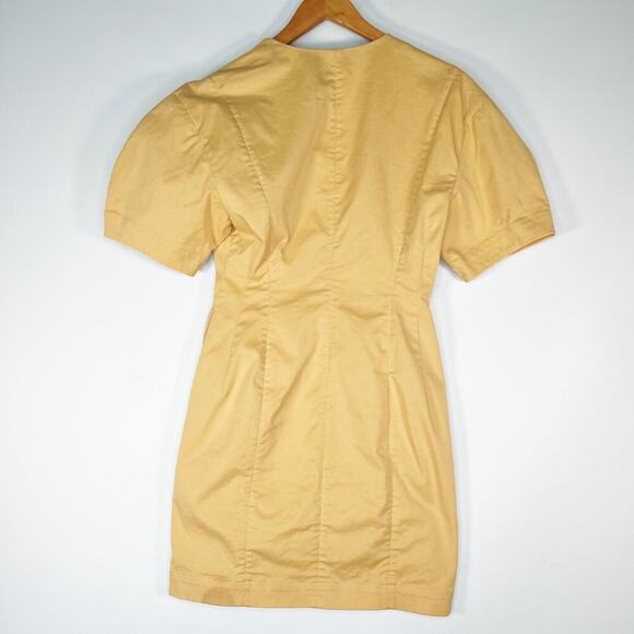 & Other Stories Fitted Button Wrap Mini Dress Dusty Yellow NWOT - Picture 7 of 13